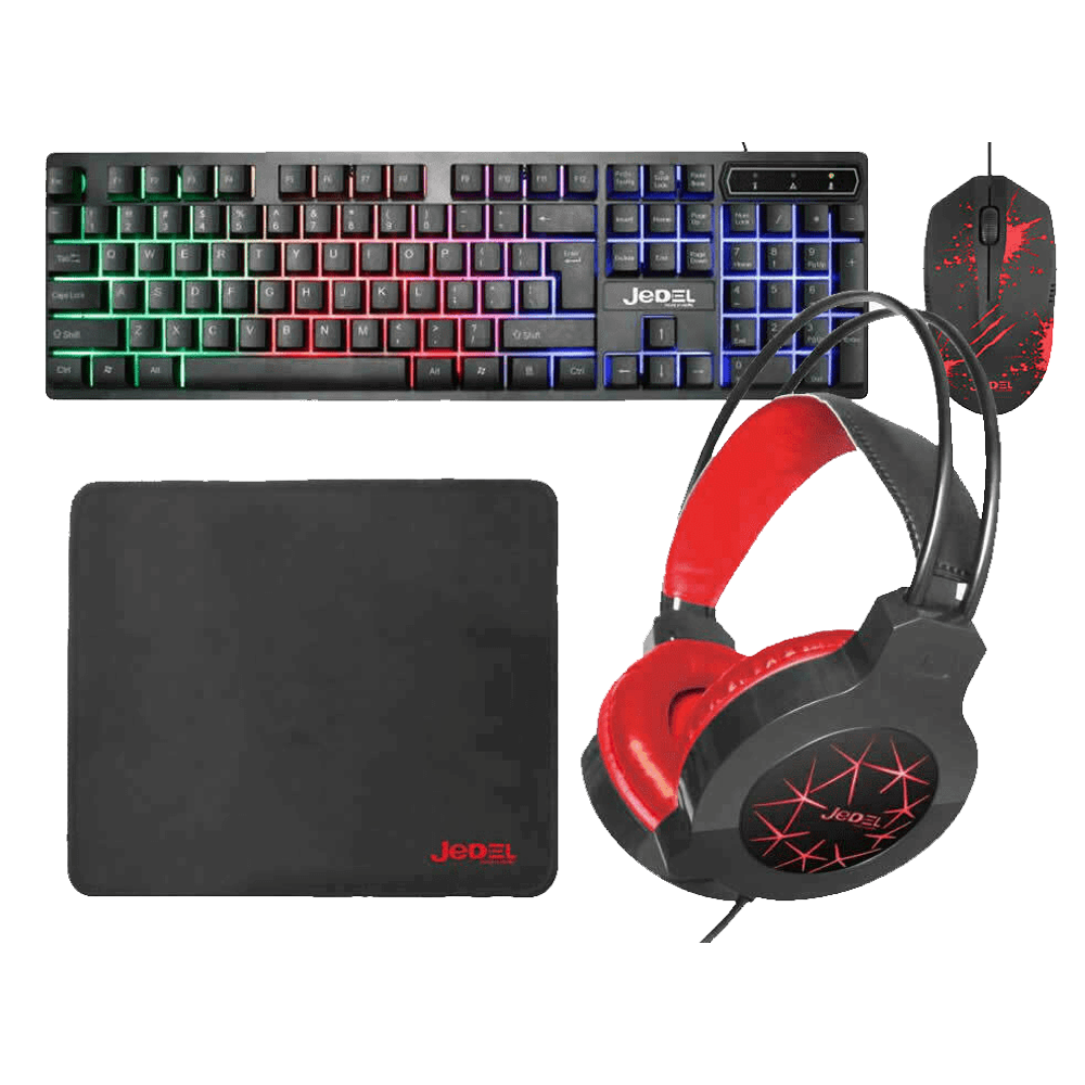 Jedel Cp 01 Guardian 4 In 1 Rgb Led Keyboard Headset Mouse And Mat Usb Wired Gaming Bundl Abr Al Sharq Electronic